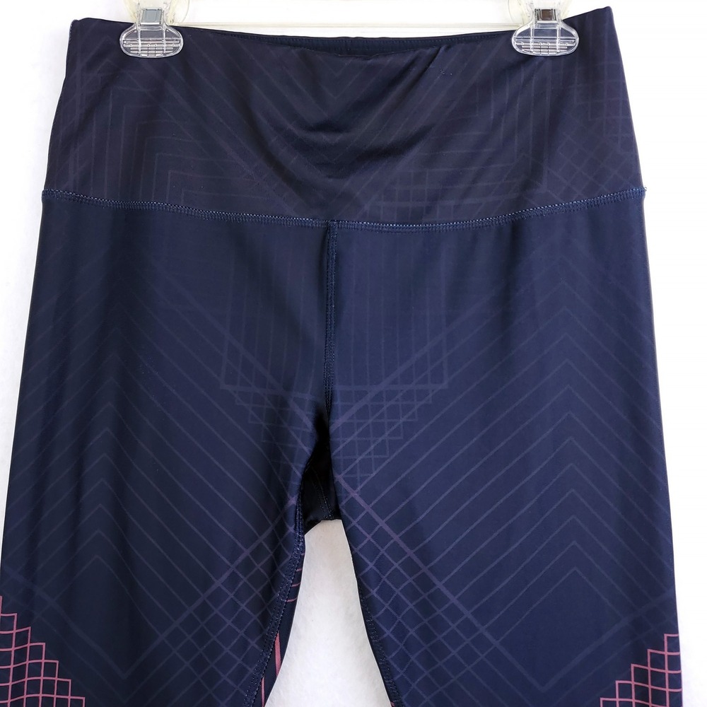 RBX Leggings Navy Blue Geometric Print Women's Size L - Picture 3 of 8